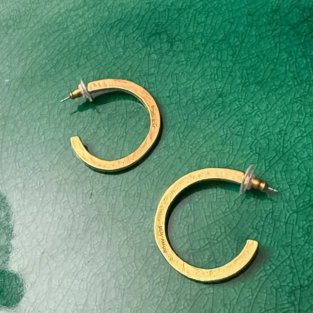 Ben-Amun Flat Hoop Earrings Gold
